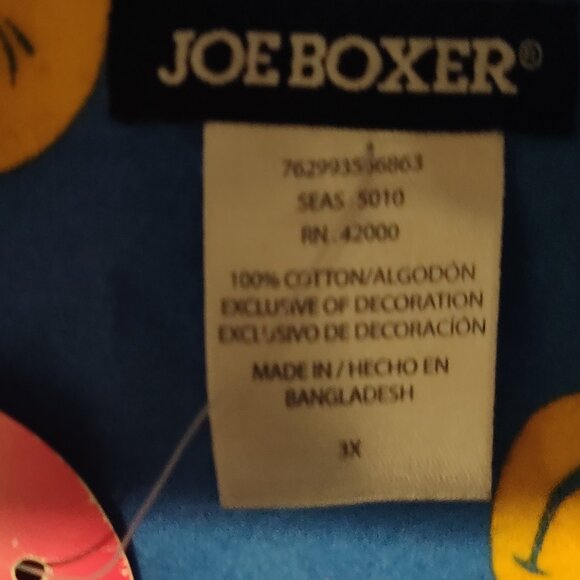 JOE BOXER 3X 100% Cotton Pajama Button Down Long Sleeve Shirt - Picture 3 of 3